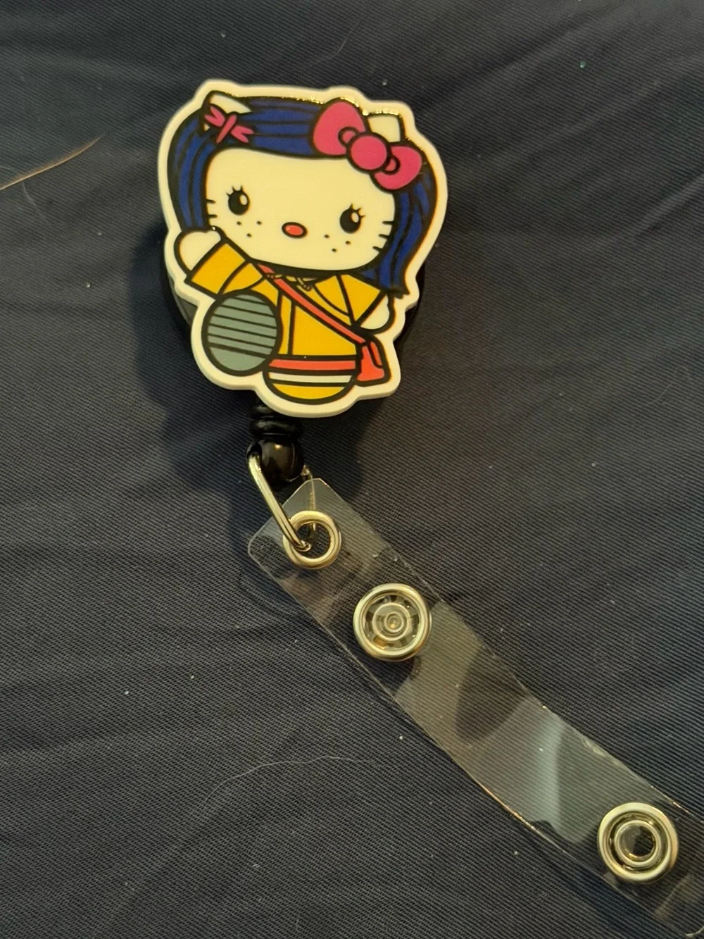Sanrio Hello Kitty Yellow & Pink Retractable Badge Reel